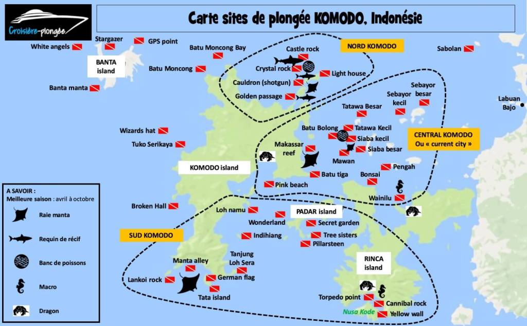carte-sites-plongee-komodo-indonesie